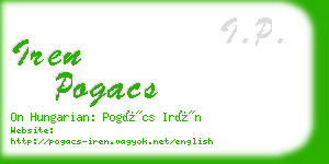 iren pogacs business card